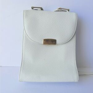 Mark Cross Vintage White Leather Crossbody Bag